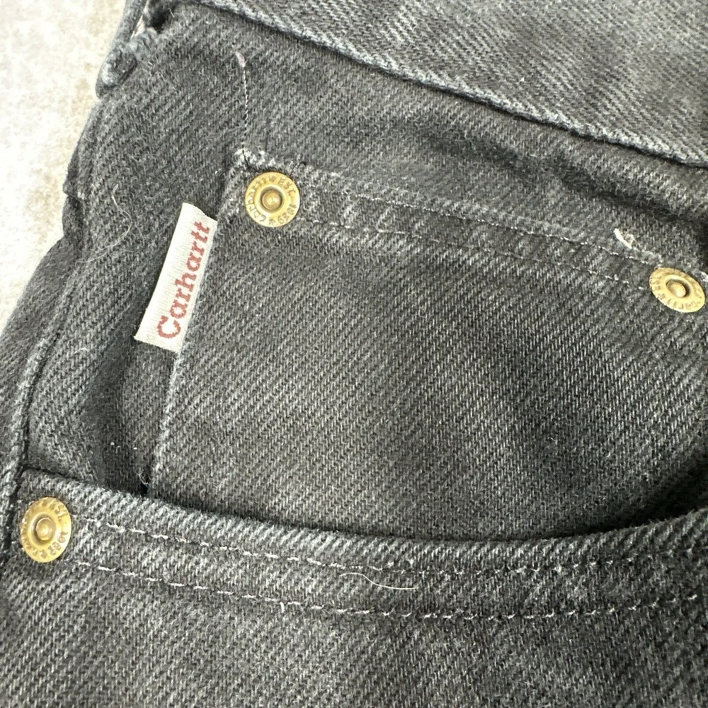 Vintage Carhartt B177 BLK Jeans Men's 44x32(42x32) Union Made in USA Black Denim